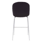 Black Velvet Chrome Finish Bar Chair