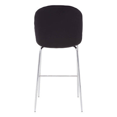 Black Velvet Chrome Finish Bar Chair
