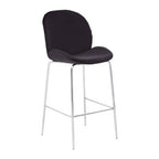 Black Velvet Chrome Finish Bar Chair