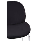 Black Velvet Chrome Finish Bar Chair