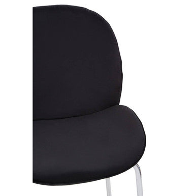 Black Velvet Chrome Finish Bar Chair