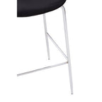 Black Velvet Chrome Finish Bar Chair