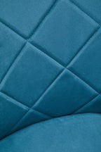 Light Blue Velvet Quilted Dining Chair with Gold Finish Legs