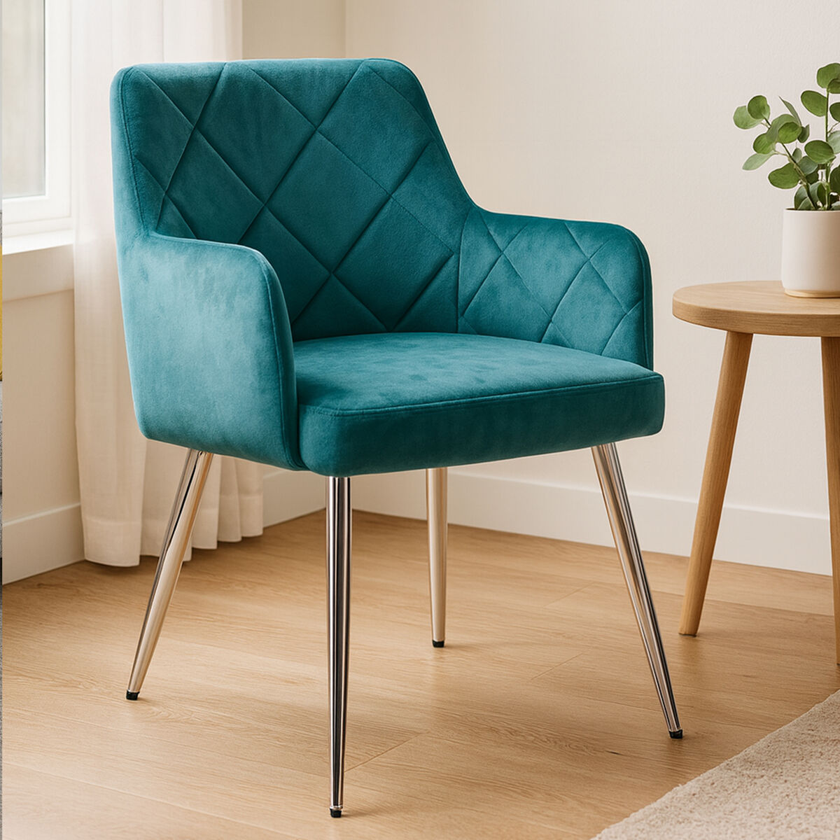 Light Blue Splayed Dining Chair