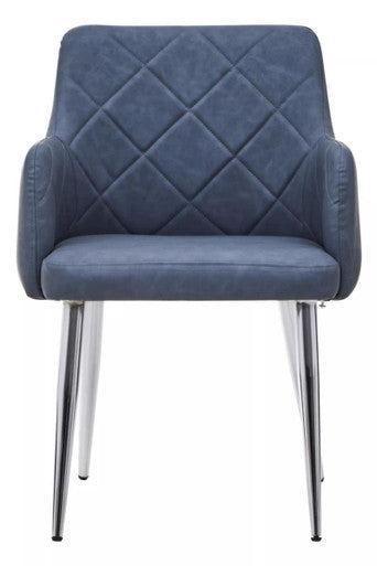 Dark Grey and Chrome Dining Chair