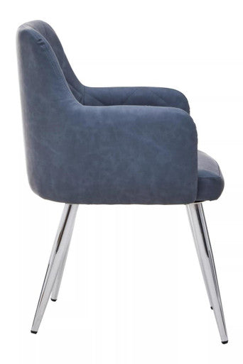 Dark Grey and Chrome Dining Chair