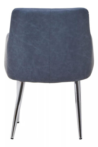 Dark Grey and Chrome Dining Chair