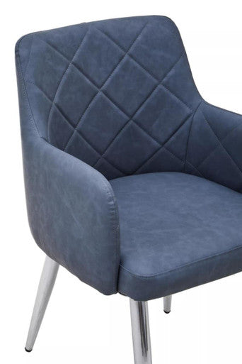 Dark Grey and Chrome Dining Chair