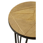 Set of 3 Assorted Textured Round Top Side Tables with Black Metallic Hairpin Legs