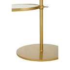 Gold Finish 2 Shelves Side Table with White Marble Tops