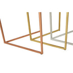 Nest of 3 Assorted Hexagonal Nesting Table with Metallic Tops