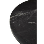 Black Marble Top Side Table with Antique Brass Iron Pole