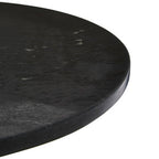 Black Marble Top Side Table with Antique Brass Iron Pole
