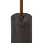 Black Marble Top Side Table with Antique Brass Iron Pole