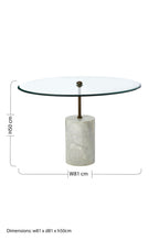 Clear Glass and White Marble Side Table