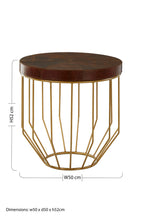 Tan Leather Side Table