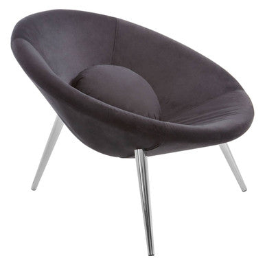 Black Velvet Chair with Cushion