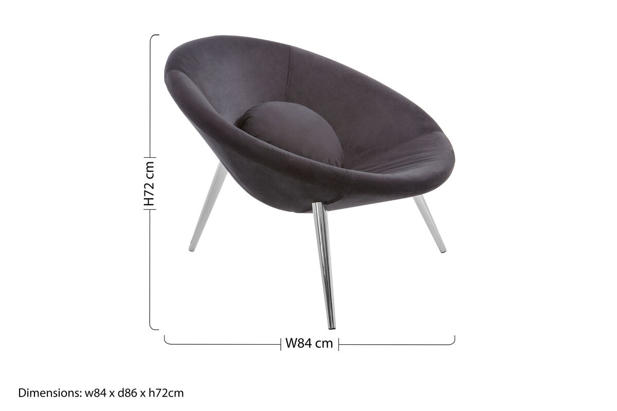 Black Velvet Chair with Cushion