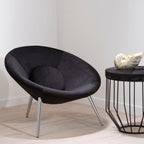 Black Velvet Chair with Cushion