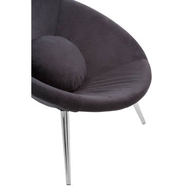 Black Velvet Chair with Cushion