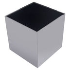 Black Tempered Glass Top Side Table with Silver Square Chrome Finish Frame