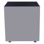 Black Tempered Glass Top Side Table with Silver Square Chrome Finish Frame