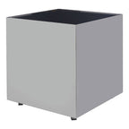 Black Tempered Glass Top Side Table with Silver Square Chrome Finish Frame