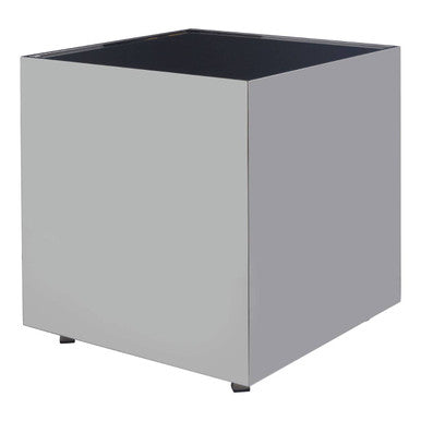 Black Tempered Glass Top Side Table with Silver Square Chrome Finish Frame