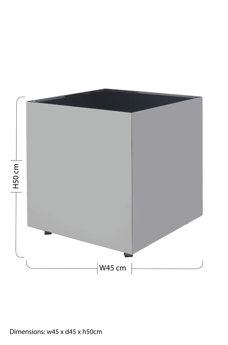 Black Tempered Glass Top Side Table with Silver Square Chrome Finish Frame