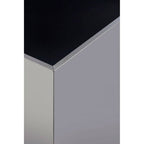 Black Tempered Glass Top Side Table with Silver Square Chrome Finish Frame