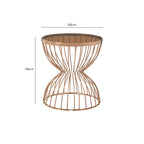 Gold Round Hourglass Base Side Table with Glass Top,