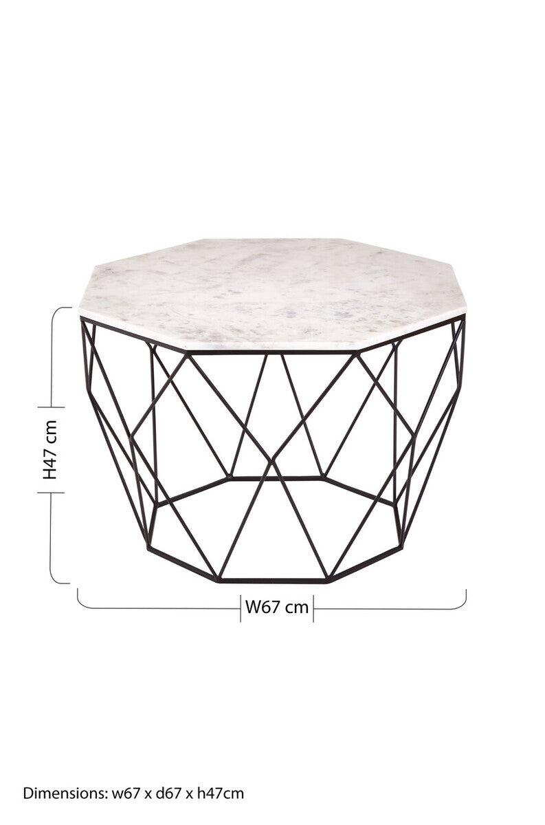 White Marble Top Octagon Table
