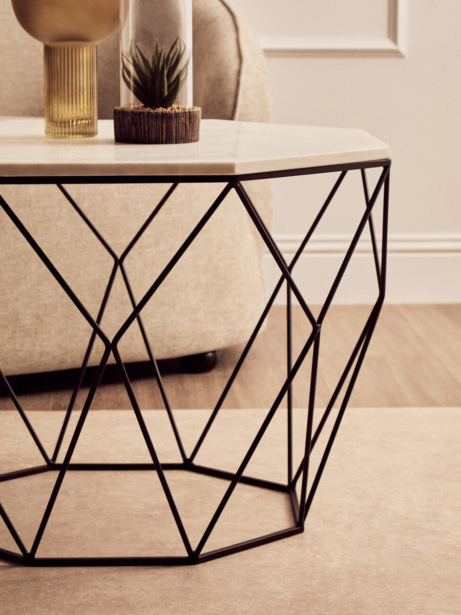 White Marble Top Octagon Table
