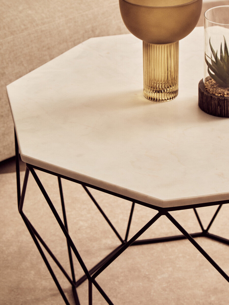 White Marble Top Octagon Table