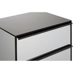 Black Finish and Mirrored 2 Drawer Chest