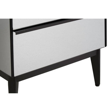 Black Finish and Mirrored 2 Drawer Chest