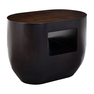 Ebony Bamboo Oval Side Table
