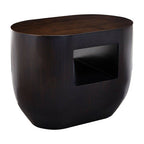 Ebony Bamboo Oval Side Table