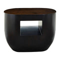 Ebony Bamboo Oval Side Table
