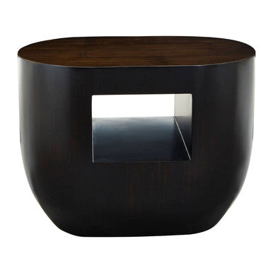Ebony Bamboo Oval Side Table