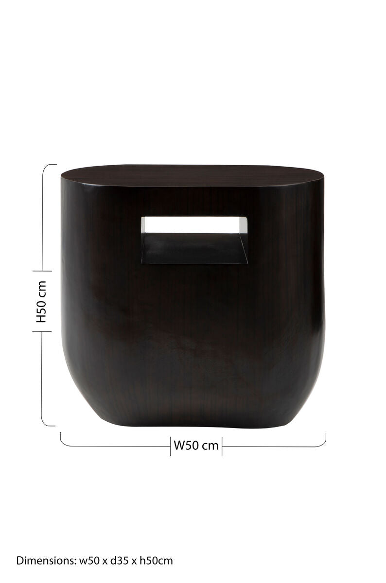 Ebony Bamboo Oval Side Table