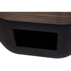 Ebony Bamboo Oval Side Table