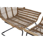 Grey Washed Natural Rattan Lounge Chair and Footstool