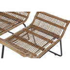 Grey Washed Natural Rattan Lounge Chair and Footstool