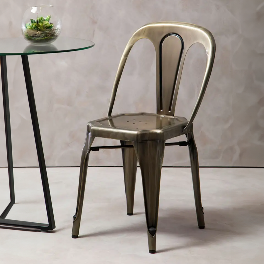 Brass Finish Metal Chair
