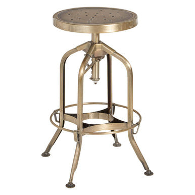 Brass Finish Adjustable Bar Stool
