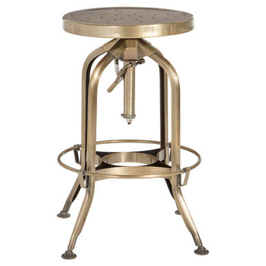 Brass Finish Adjustable Bar Stool