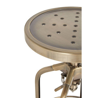 Brass Finish Adjustable Bar Stool