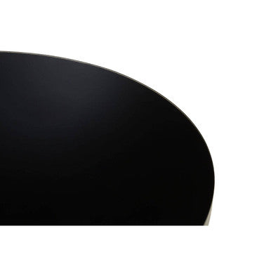 Black Glass Round Coffee Table with Silver Finish Base