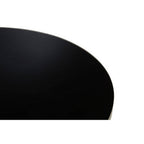 Black Glass Round Coffee Table with Silver Finish Base